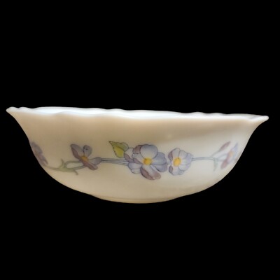 Vtg Arcopal France Cereal Soup Salad Bowl 6.25'' Floral Scalloped Edge