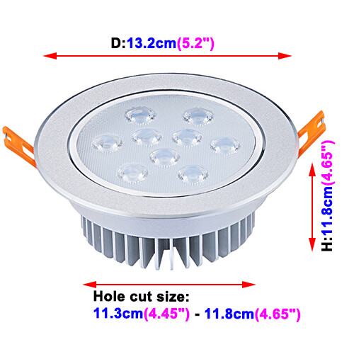 LED Ceiling Down Light Fixture Recessed Lamp Round Bulb Aluminum Mall Lobby Shop - Picture 42 of 42