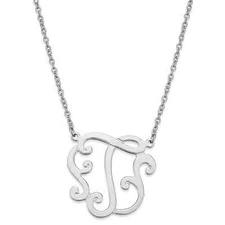Giani Bernini Sterling Silver Necklace, "T" Initial Pendant Necklace