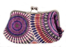 *New*  Vintage Multi Color Floral Print Design Cross Body Handbag Purse / Purple