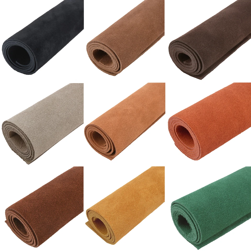 5/6oz Suede Cowhide Leather Pieces Tooling Leather for Sewing ,Craft Projects - Image 3 of 4