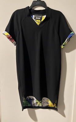 Moschino Boutique V-neck Black Dress US 6.