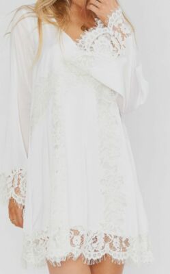 $119 Show Me Your Mumu Women's White Lace Lined Carrie Flare Mini Dress  Size M | eBay