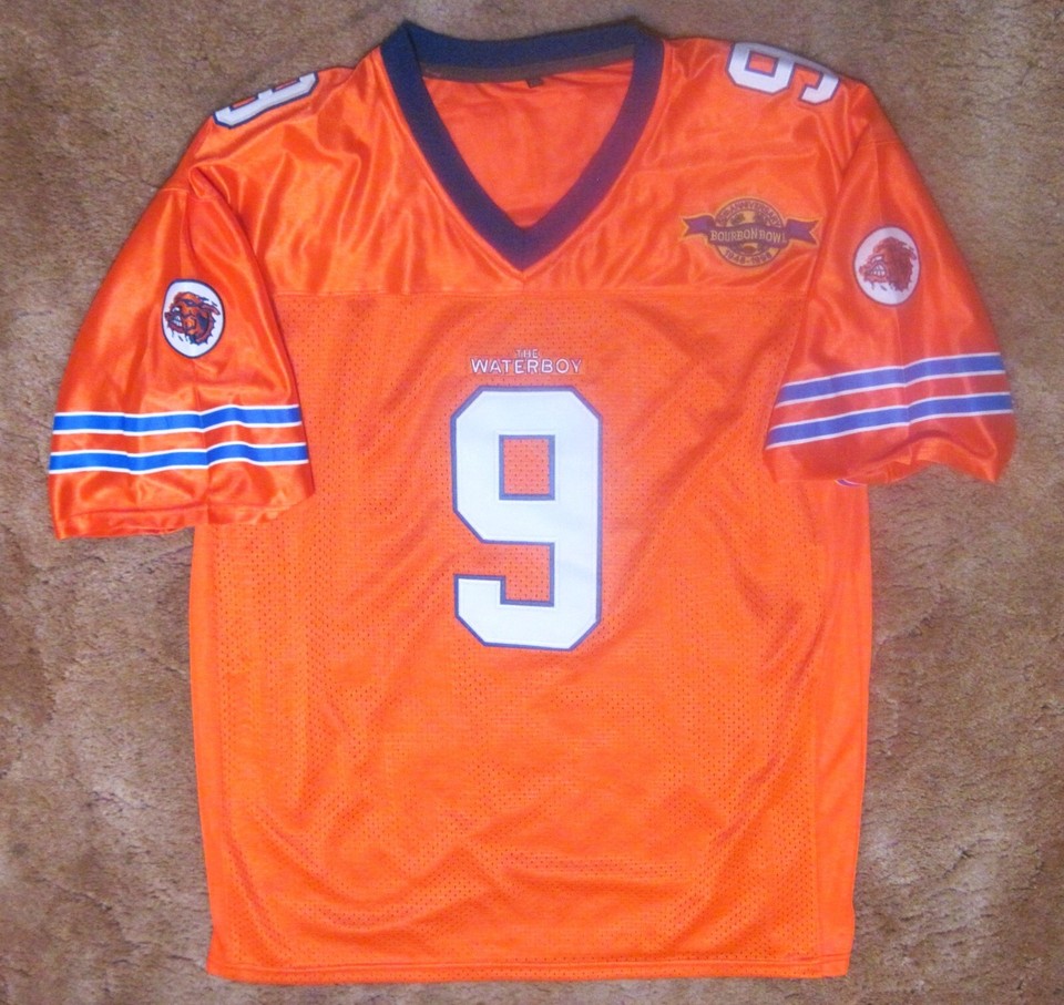 WATERBOY MOVIE FOOTBALL JERSEY, SZ 2XL, BOURBON BOWL, 9, STITCHED
