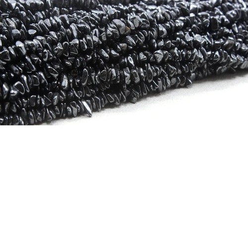16" Natural Hematite Gemstone Smnooth Uncut Chips Beads 5-7 MM Making Jewelry - Picture 4 of 5