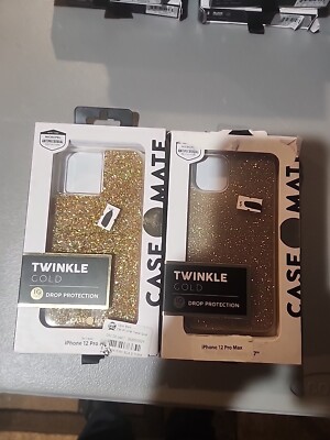 2 Case-Mate Apple iPhone 12 Pro Max Twinkle Case - Gold Box Has Some Damage