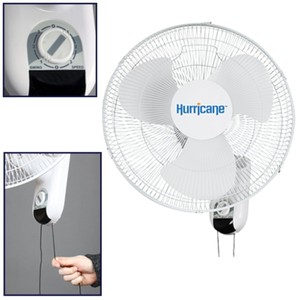 Hurricane Fans Wall Mount Oscillating Fan 16 Inch New Free