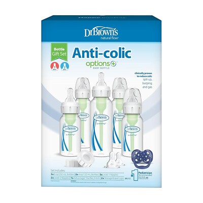 Dr. Brown's Natural Flow Anti-Colic Options+ Narrow Baby Bottle Gift Set 