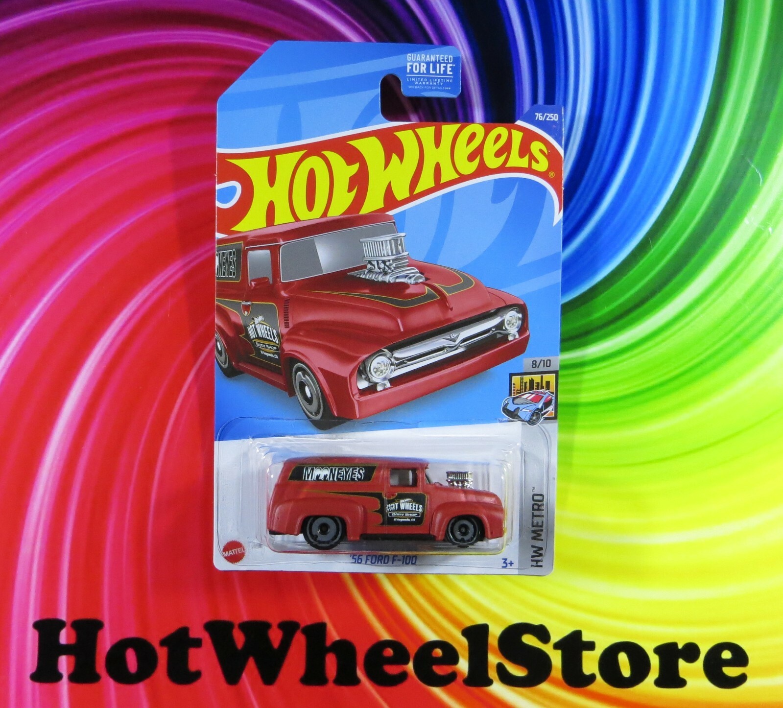 2022  Hot Wheels   Red   '56 FORD F-100     Metro  Card #76  HW51-031622