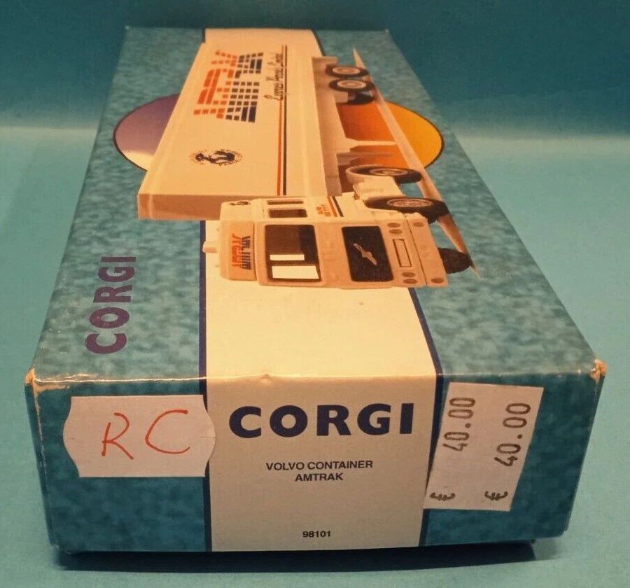  Volvo Container Trailer Truck Amtrak White Corgi 1/64 Scale N 98101  - Immagine 2 di 2