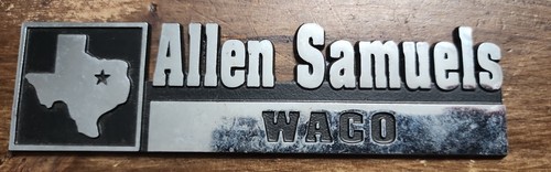 Allen Samuels--Waco--Metal Dealer Emblem Car vintage SM5752
