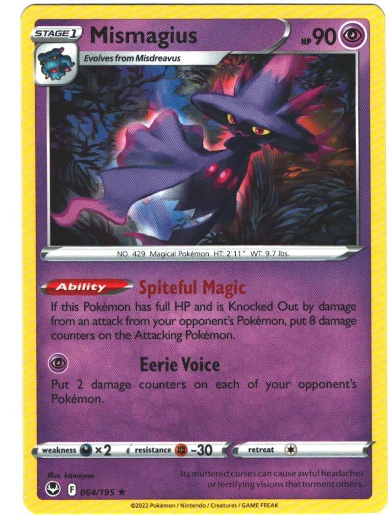 Mismagius 64/195 Silver Tempest Regular Rare Pokémon TCG