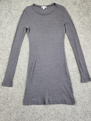 James Perse Dress Womens Size 1 Small Gray Ribbed Long Sleeve Capsule Staple