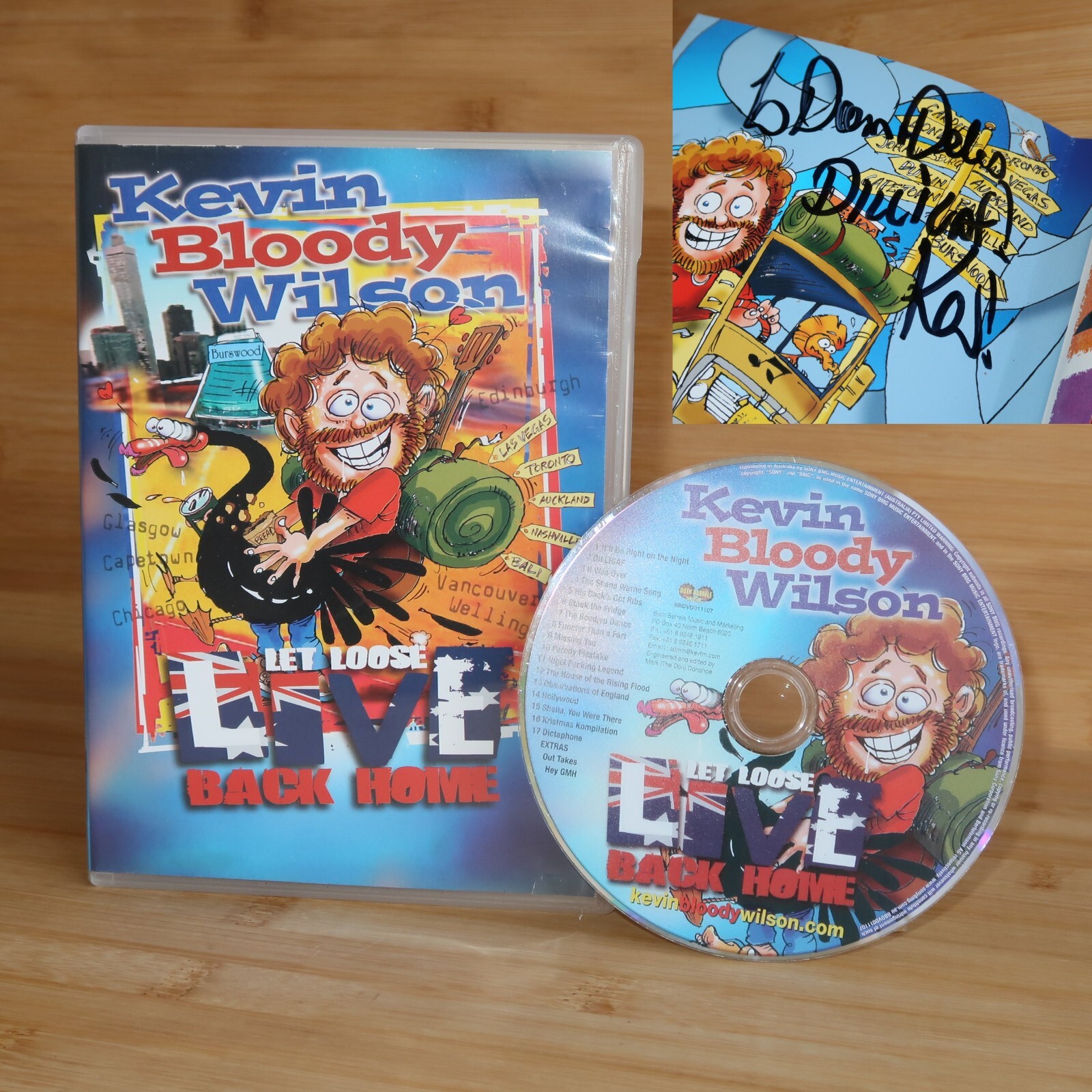 Kevin Bloody Wilson Signed DVD  Let Loose Back Home Stand Up Comedy Australia