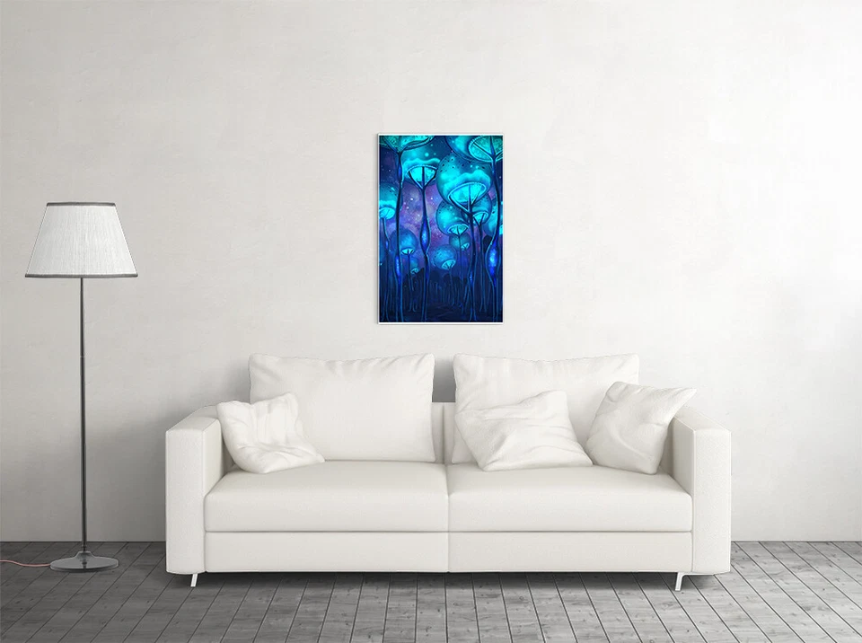 Póster de pared de arte forestal psicodélico mágico de hongo líquido para habitación - PÓSTER 20x30 Foto 3 de 4