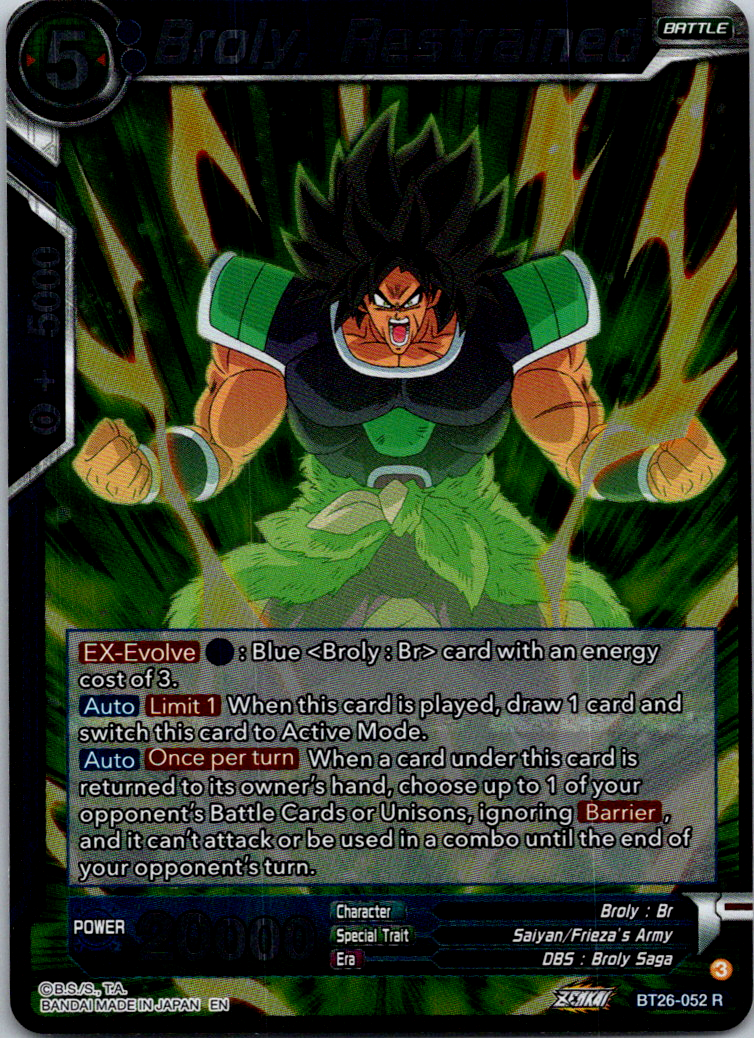 Dragon Ball Super ~ Broly Restrained ~ BT26-052 R Foil - Ultimate