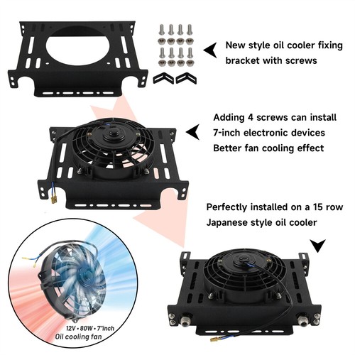 Trust Style 15 Row 10AN Oil Cooler with 7" Cooling Fan & Mount Bracket - Picture 4 of 10