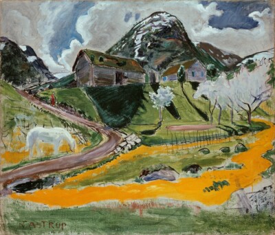 Nikolai Astrup : The White Horse in Spring : Archival Quality Art Print