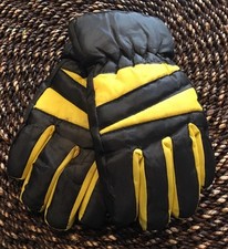 Children's Boy's Girl's Outdoor Winter Warm Ski Snow Gloves Yellow Black Kid's