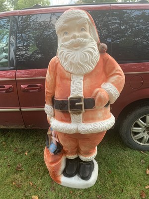 Vtg Blow Mold Santa Claus 5 Tall Christmas Lighted Yard