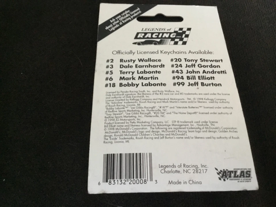 1998 Home Depot #20 Tony Stewart car keychain Legends of Racing car is 2" - Image 2 of 2