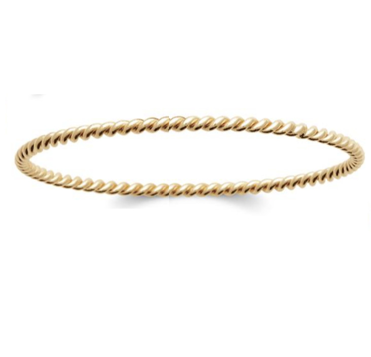 Bracelet contour torsadé en plaqué or 18 carats haute finition