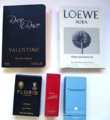 LOEWE Aura, HARMONIST Yin, FLORIS Cefiro, VALENTINO, Rose LOUBOUTIN PERFUME LOT