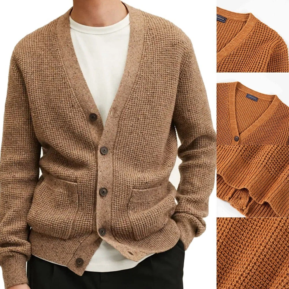 Mens button front cardigan sale