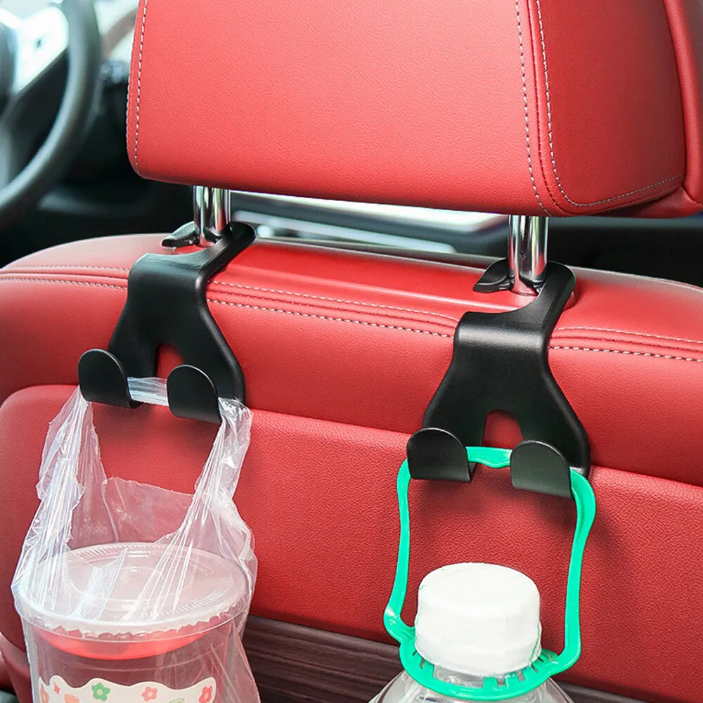Double Head Car Seat Hooks Headrest Hanger Handbag Hanging Holder Storage  Hook