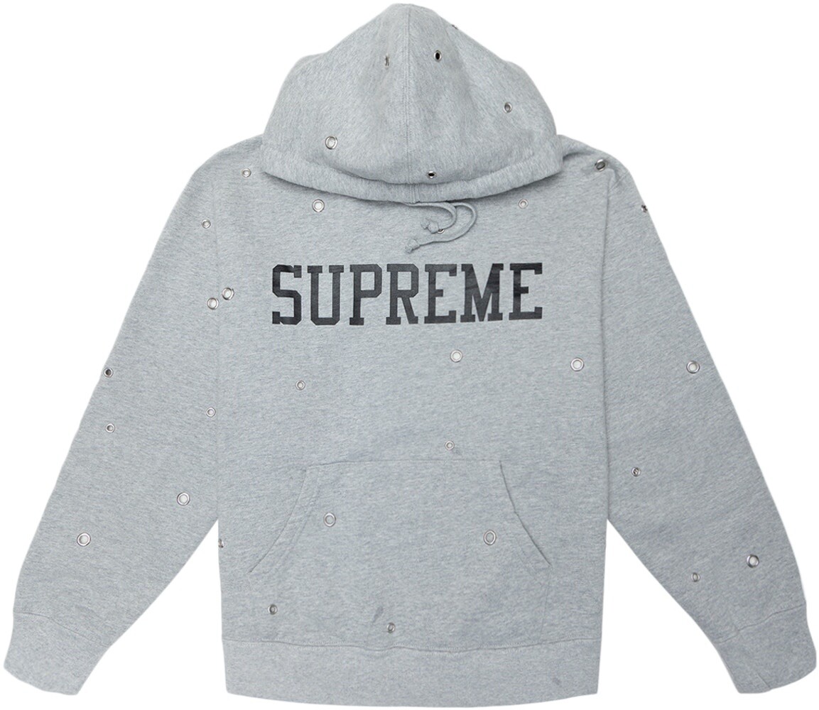 Supreme Grey Eyelit Hoodie Size Medium New/opened 100% **Authentic