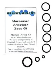 Warsensor Armotech Zeus G1 Paintball Marker O-ring Oring Kit x 2 rebuilds / kits