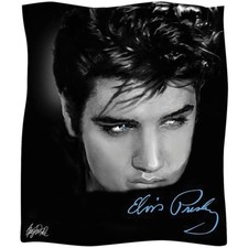 New Elvis Presley Blue Eyes Plush Fleece Throw Gift Blanket The King Portrait