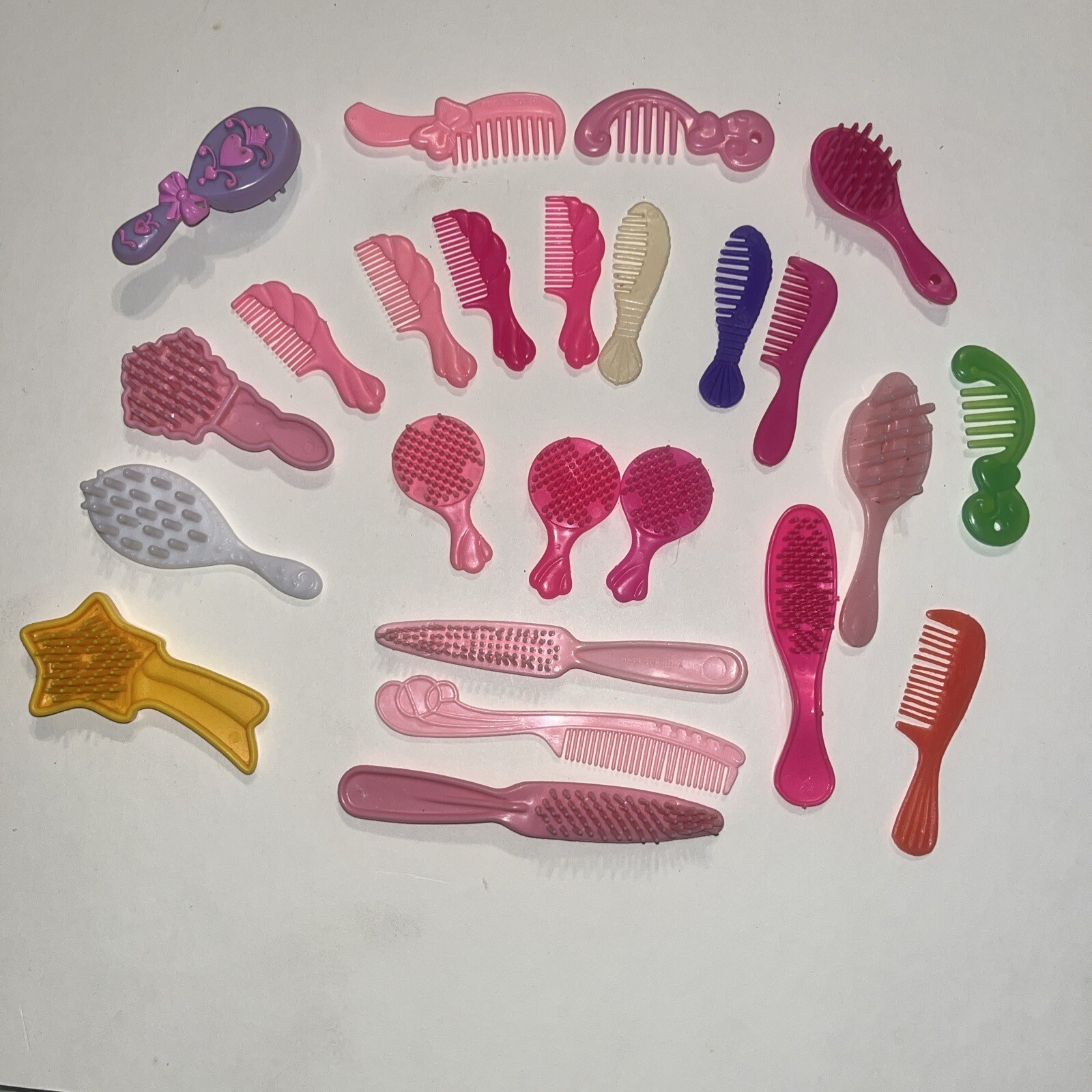 Barbie Sized Doll Hair Brushes & Combs In Assorted Colors