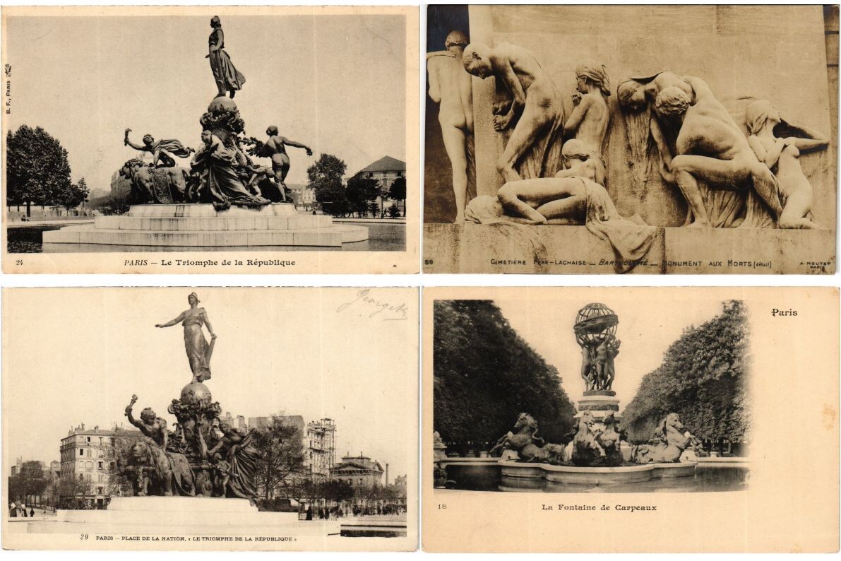 PARIS STATUES 52 Vintage Postcards Mostly pre-1940 (L5604) | eBay