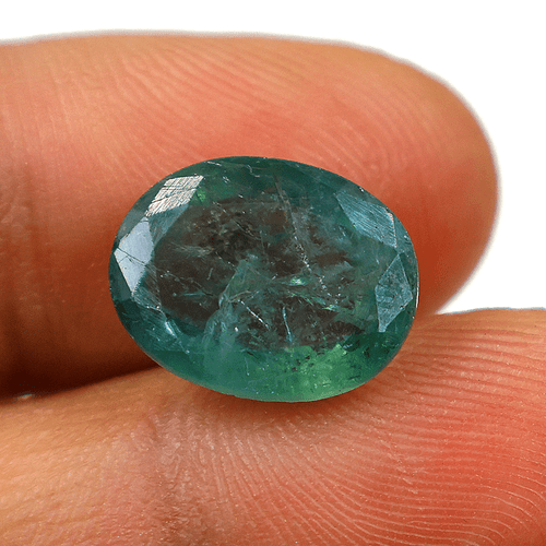 Smeraldo Zambia Naturale Certificato 7,89 Cts Non Trattato Ovale Taglio Sfaccettato Gemma - Foto 8 di 12