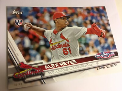 2017 Topps Opening Day 5x7 Alex Reyes Cardinals RC 165 # d 02/49