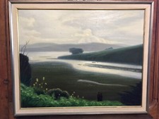 Famous Artist Lovers Point California Oil Painting Mid Century George Roberts