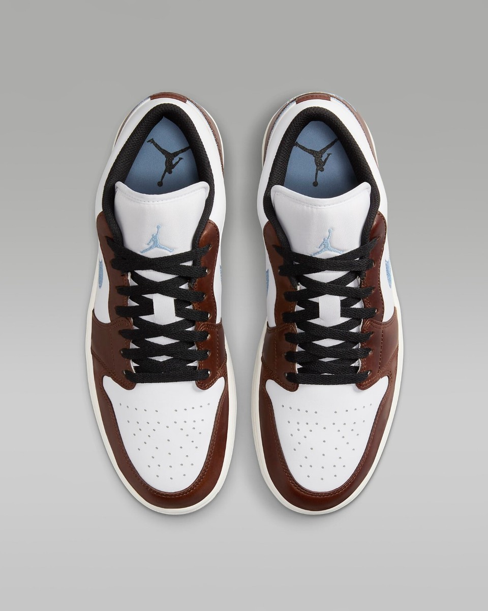 Nike Air Jordan 1 Low White Blue Mocha Brown New Men's Shoes Nike Air Jordan 1 Low White Blue Mocha Brown New Men's Shoes