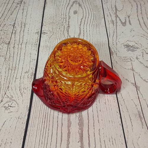 Wikinger Glas Amberina Milchkännchen rot orange gelb kleiner Sahnekrug Vintage - Bild 9 von 11