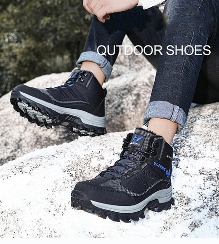 Men Winter Snow Boots Waterproof Sneakers Plush Warm Outdoor Hiking Boots - Picture 19 of 26