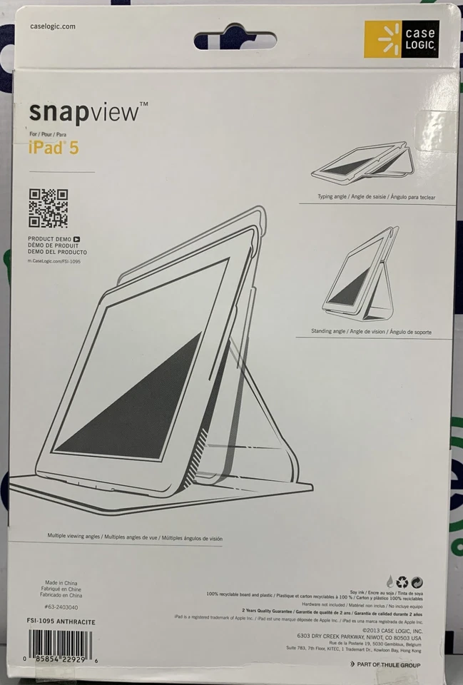 Funda Case Logic Snap View iPad 5 Gris/Negro Foto 3 de 4