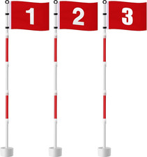 Golf Flagstick 6Ft, Golf Pin Flag Hole Cup Set Putting Green Flags and Poles Num