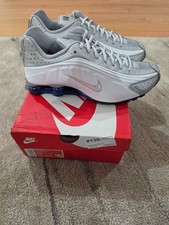 Size 10 - Nike Shox R4 Metallic Silver Deep Royal Blue Brand New