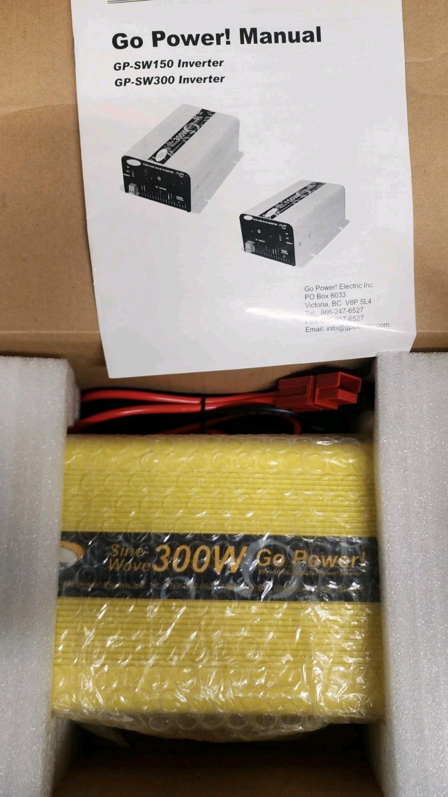 24 Volt 300 Watt Pure Sine Wave Power Inverter GP-SW300-24 - Image 2