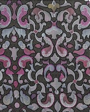 African Print Fabric/ Ankara - Pink, Beige, Black Midnight Manuscript', 1 YARD