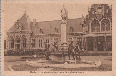 Belgique Binche Monument Aux Héros Grande Guerre Architecture Posté #PAF552