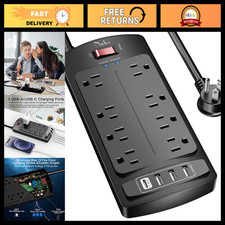 Surge Protector Power Strip with 8 Outlets  4 USB Ports, 6ft Cord, 2700J ETL
