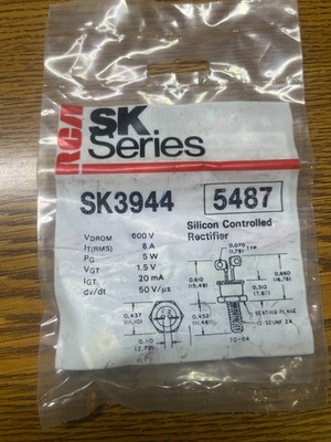 RCA SK3944 / NTE5487 SCR 600V 8 Amps TO-64 Case,