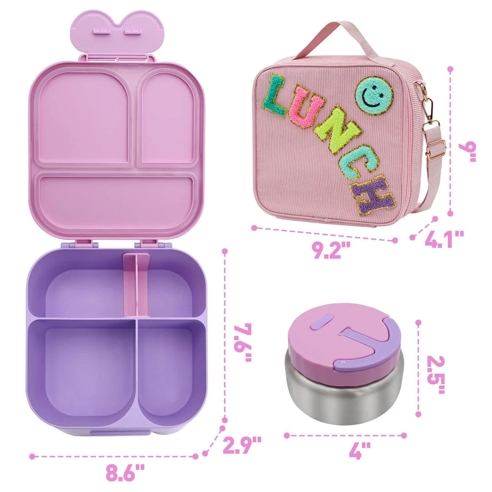 Kids Bento Lunch Box with 4 Compartments - Leak Proof & BPA Free