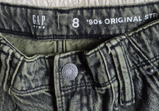 GAP 90s Original Straight Boys Jeans Size 8 Green Denim Regular Fit Pockets